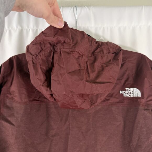 North Face Dryvent Jacket Men's Medium Burgundy Red Full Zip Hooded Zip Pits - Picture 11 of 11